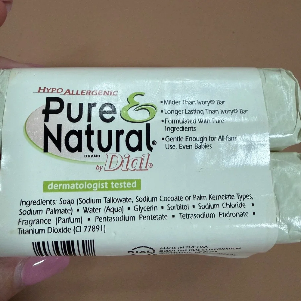 Vintage Dial Pure & Natural Soap 2 Bars Hypo-Allergenic 4.5oz Each 2001 USA Made